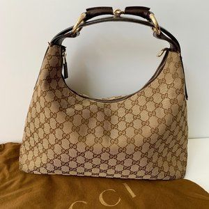 Gucci Jacquard Horsebit Hobo - Great Condition